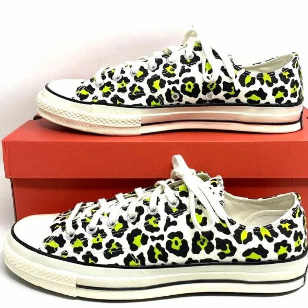💖MEGA SALE💖Converse CHUCK 70 OX EGRET Black Leopard 164410C Men's Low Print